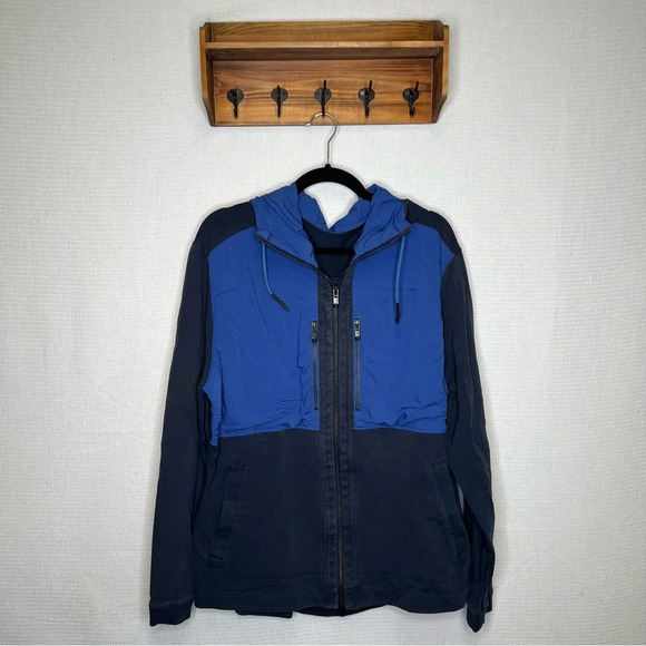 Lululemon Men’s Dispatch Full Zip Hoodie Jacket Blue And Navy Running‎ Active XL - Picture 1 of 7